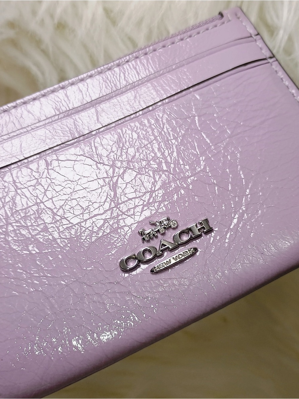 Coach card case light amethyst NWT